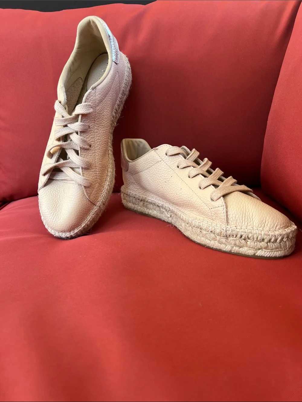 Sam Edelman Women's Lace-Up Espadrille Sneakers in Blush Beige